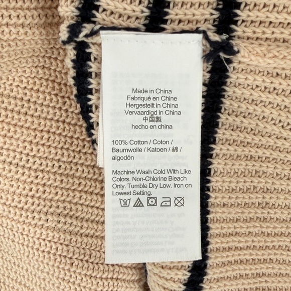 J CREW Relaxed Collared Sweater in Stripe Womens XS Cream Black Polo Preppy - Picture 8 of 11